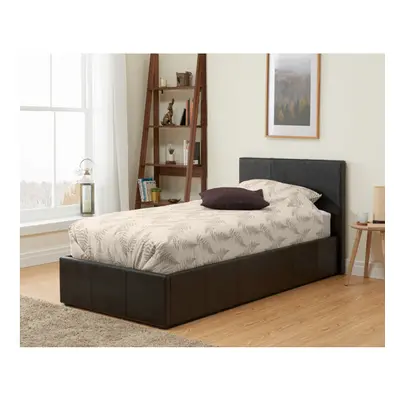 Barney Single Ottoman Bed - Brown