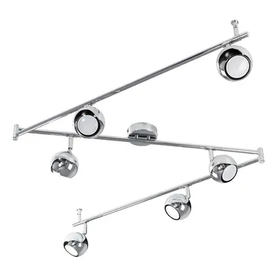 Retro Adjustable Way Eyeball Polished Chrome Ceiling Spotlight - Complete with x 5W GU10 Warm Wh