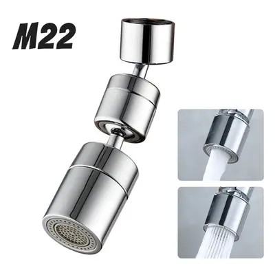 (M22) Universal Extender Splash Filter Faucet Rotate Water Outlet Faucet Silver