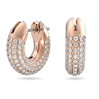 Swarovski Hoop Earrings, Pair of Pav?, White Crystal, Rose Gold Tone Plated Hoops, from the Dext