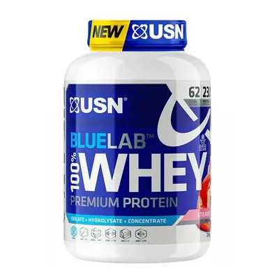 (Vanilla) USN Blue Lab Whey Protein Muscle Growth Repair Recovery Training Powder - 2KG