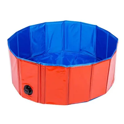 (Red) Foldable Dog Pool Pet Bath Inflatable Swimming Tub Collapsible Bathing Pool for Dogs Cats 