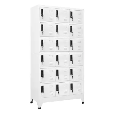 vidaXL Locker Cabinet White Steel Office Storage Filling Cabinet Furniture