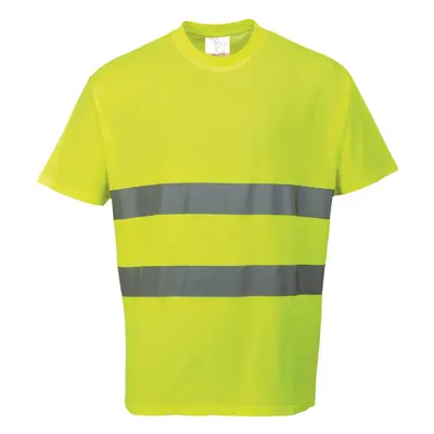 (3XL, Yellow) Portwest Cotton Comfort Reflective Safety T-Shirt (Pack of 2)