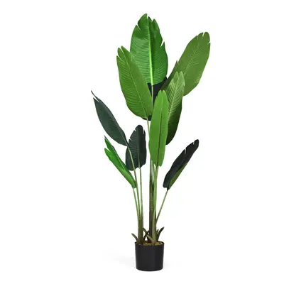 160cm Artificial Tropical Palm Tree with Leaves & Black Pot