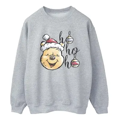 (4XL, Sports Grey) Disney Womens/Ladies Winnie The Pooh Ho Ho Ho Baubles Sweatshirt