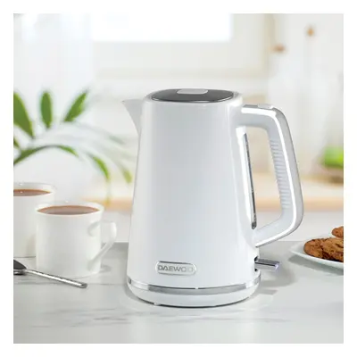 (White) Daewoo Stirling Jug Kettle 1.7L Cordless Swivel Base 3KW Rapid Boil Easy Fill