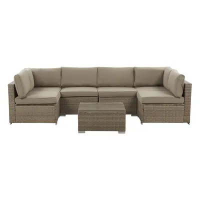 Lounge Set BELVEDERE PE Rattan Brown