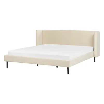 Slatted Bed ARETTE x cm (EU Super King) Velvet Light Beige