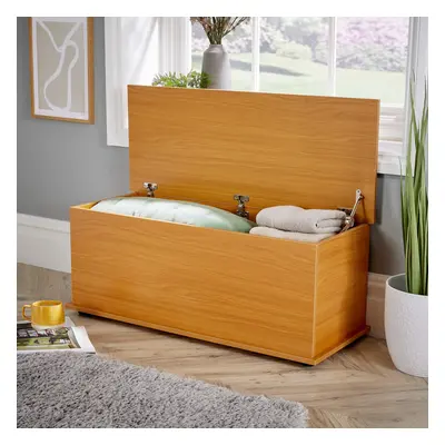 Home Source Malmo Ottoman Storage Chest Toy & Blanket Box - Beech