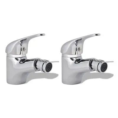 vidaXL 2x Bidet Faucets Chrome Bathroom Basin Bath Shower Mixer Tap Furniture