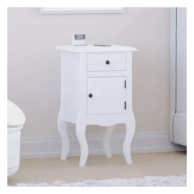 (White) Nishano Drawer Door Bedside Cabinet Table