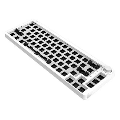 (White) 2.4GHz Customized Keys Triple Mode RGB Hot Swappable Keyboard Kit With Rotate Button