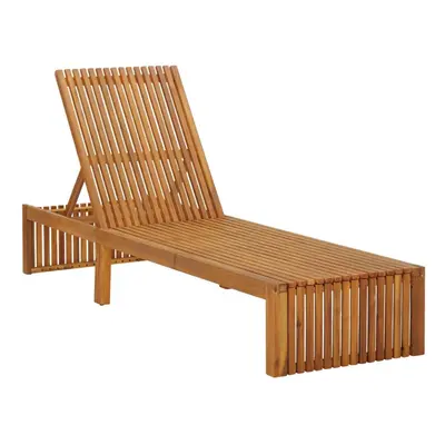 vidaXL Solid Acacia Wood Sun Lounger Home Outdoor Garden Patio Reclining Bed