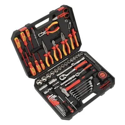 90pc Electricians Tool Kit - VDE Insulated Safety Tool Set - Screwdrivers Pliers