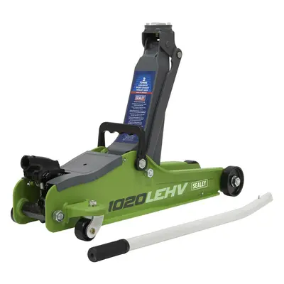 Green Short Chassis Trolley Jack - 2000kg Limit - 385mm Max Height - Low Entry