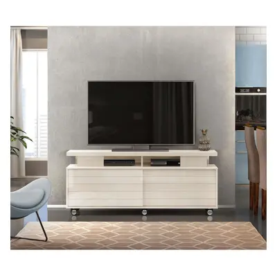 Wide Screen TV Cabinet Television Stand Unit Glossy White Sliding Door