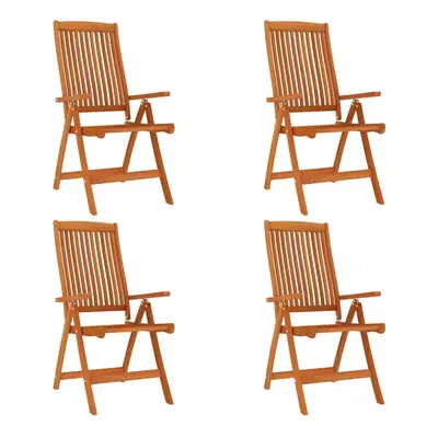 (4) vidaXL 2/4/6/8x Solid Wood Eucalyptus Folding Garden Chairs Foldable Chair