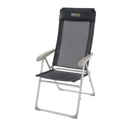 Regatta Colico Hard Armed Reclining Lounge Chair Black/Grey with Padded Head Rest