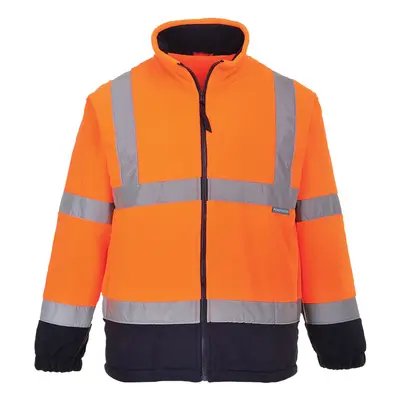 (2XL, Orange/ Navy) Portwest Mens Lined Hi Vis Fleece Jacket