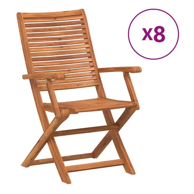 (With armrest, pcs) vidaXL Folding Garden Chairs pcs Outdoor Dining Chair Solid Wood Acacia