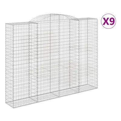 (300 x x 220/240 cm/ pcs) vidaXL Arched Gabion Basket Stone Basket Gabion Retaining Wall Galvani