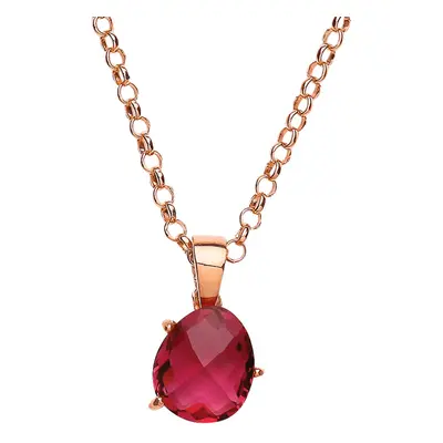 Jewelco London Rose Gold-Plated Sterling Silver Ruby-Red irregular-shape Cubic Zirconia Nugget P