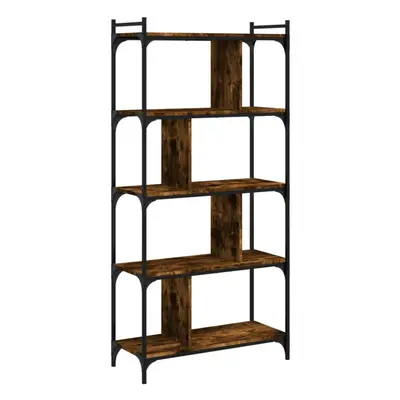 (smoked oak, x x cm) vidaXL Bookcase Office 6-Tier Book Shelf Rack Storage Cabinet Engineered Wo