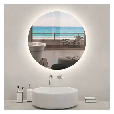 70cm Backlit LED Bathroom Mirror Round