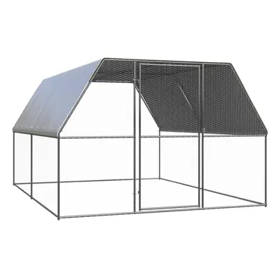 (3 x x m) vidaXL Outdoor Chicken Cage Galvanised Steel Hen House Chicken Run Multi Sizes