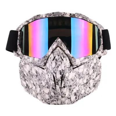 (#4) Motorcycle Helmet Riding Detachable Modular Face Mask Windproof Breathable Shield Goggles O