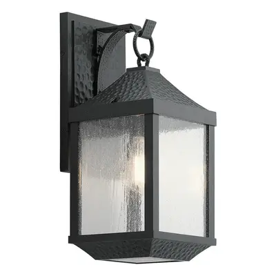 Outdoor IP44 Bulb Wall Light Lantern Distressed Black LED E27 60W d01816