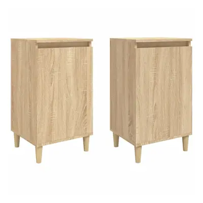 (sonoma oak, pcs) vidaXL 1/2x Bedside Cabinet Engineered Wood End Table Nightstand Multi Colours