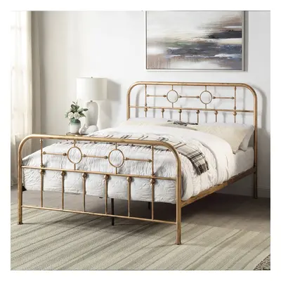 (King, Brass) Ware Victorian Industrial Design Metal Bed Frame