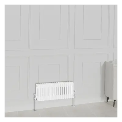 (300x830mm-3 Column, White) NRG Traditional Radiator Horizontal Vertical Cast Iron Style Double 