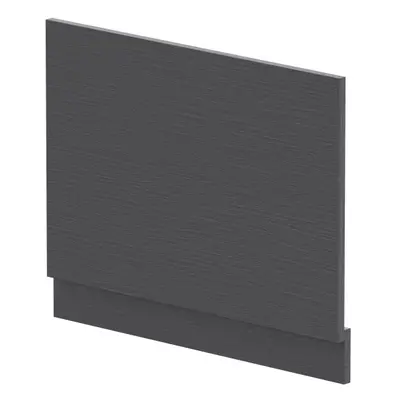 700mm Edge/Power Straight End Bath Panel & Plinth - Textured Woodgrain Graphite Grey