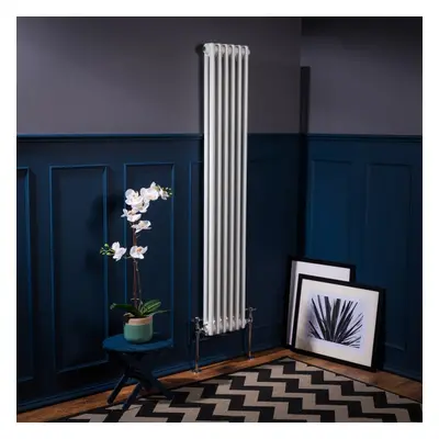 (1500 x 290mm Double, White) PlumbGalaxy Traditional-Style Cast Iron Radiator