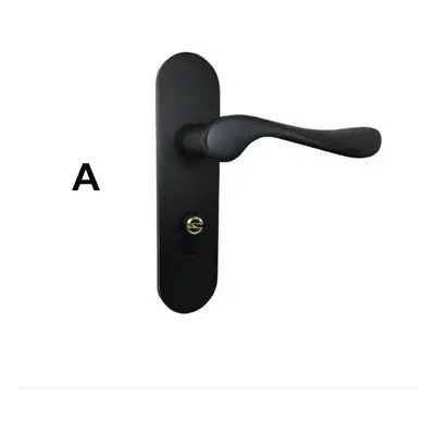 (A) Matte Black Aluminum Door Lock Mechanical Interior Handle Cylinder Lever Latch Home Security