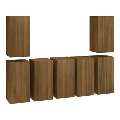 (brown oak) vidaXL 7x TV Cabinets Engineered Wood Living Room Furniture Multi Colours