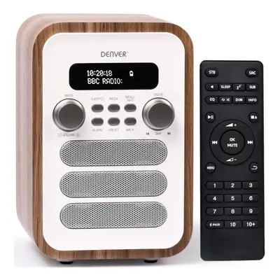 (White) DAB-48 Bluetooth DAB/DAB+ Digital Radio with Large Remote Control