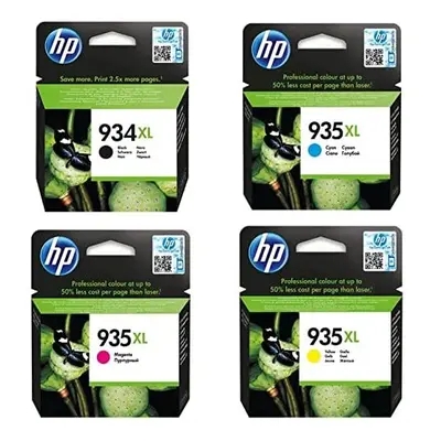 HP 934XL Multipack Original Ink Cartridges (Black, Cyan, Magenta, Yellow) with High Yield for HP