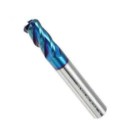 (8mm) Flutes Ball Nose Milling Cutter Tungsten Carbide NACO Coated 2R0.2-8R2.0 HRC65 End Mill En