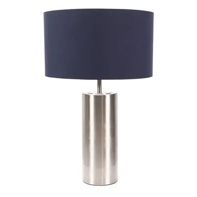 ValueLights Lexy Navy Blue Shade with Chrome Dimmable Touch Table Lamp