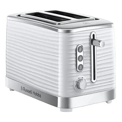 Russell Hobbs White Inspire High Gloss Plastic Two Slice Toaster