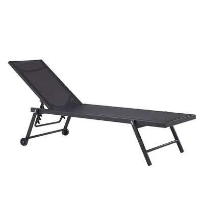 Sun Lounger Metal Black PORTOFINO