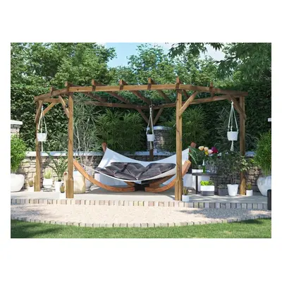 Dunster House Wooden Corner Pergola Kit 3m x 3m Diamond Utopia