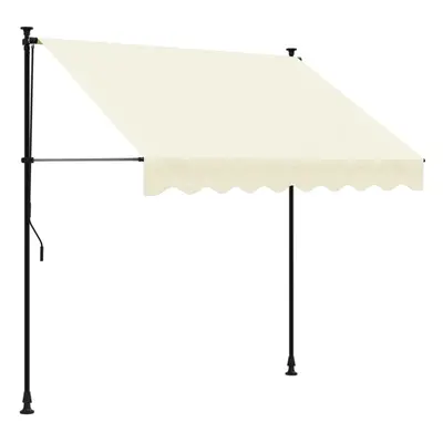 vidaXL Retractable Awning Privacy Screen Cream 200x150 cm Fabric and Steel