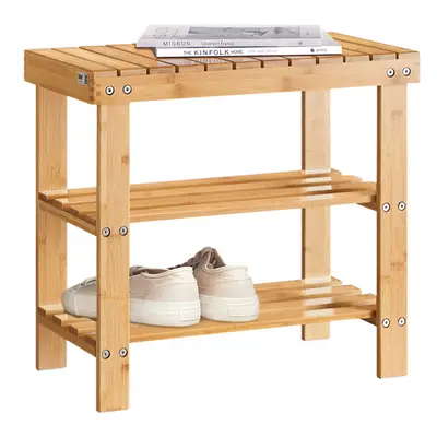 SoBuyÂ® FSR02-K-N, Bamboo Shoe Rack Shoe Bench, Bathroom Shelf