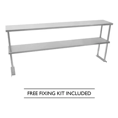 Commercial Kitchen Prep Shelf Stainless Steel Double Overshelf Catering 1800mm