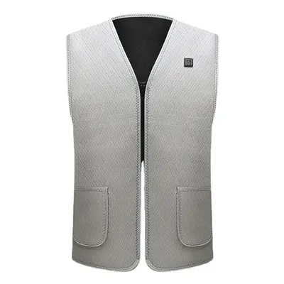 (Gray, 3XL) Men's Electric Heated Wasitcoat Washable Warm Winter Sports Hiking Climbing Motorcyc